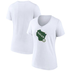 Milwaukee Bucks Women's Alternate Logo V-Neck T-Shirt