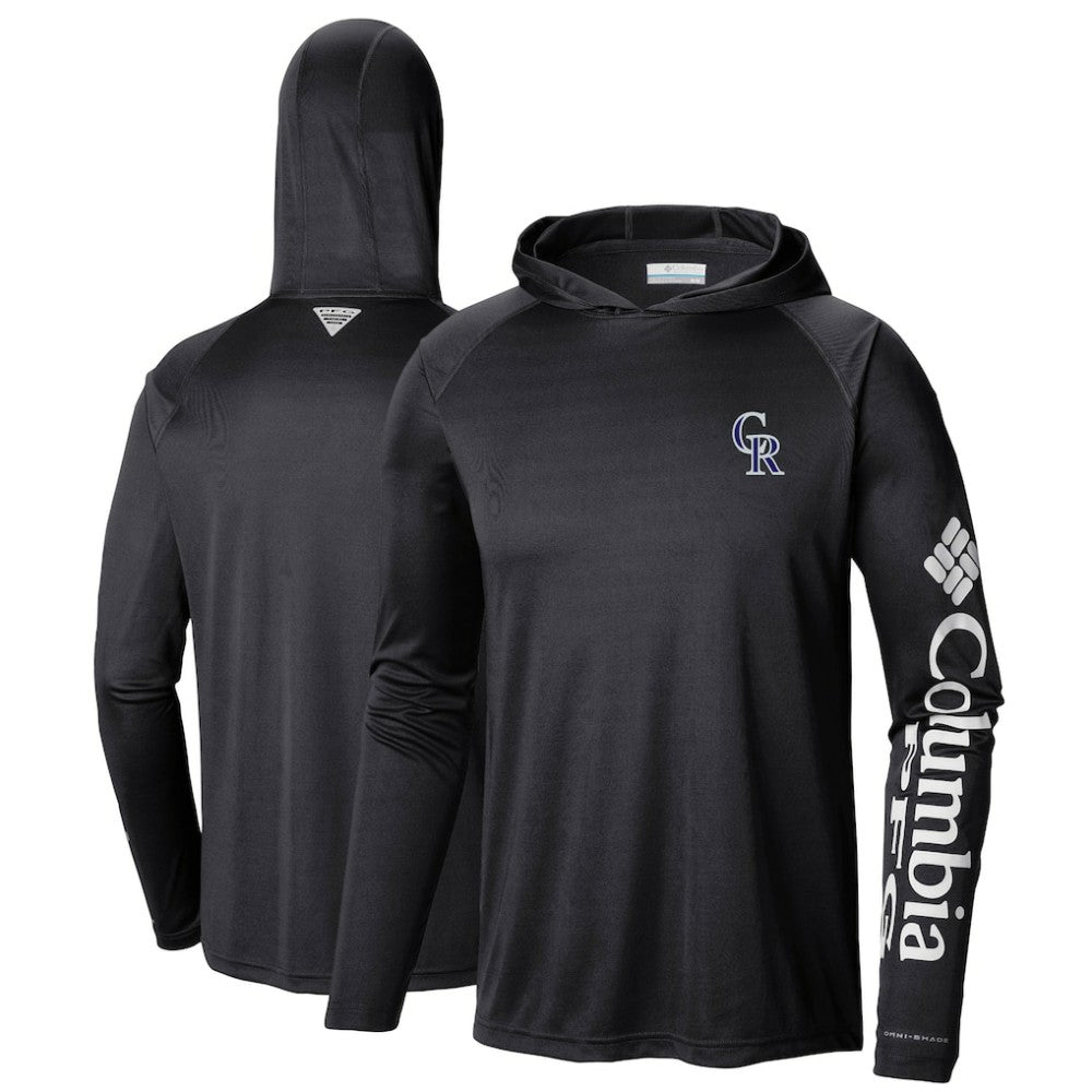 Black Colorado Rockies Columbia Terminal Tackle Long Sleeve Hoodie T-Shirt