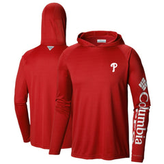Red Philadelphia Phillies Columbia Terminal Tackle Long Sleeve Hoodie T-Shirt