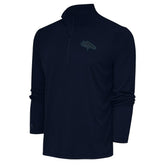 Antigua Tonal Logo Tribute Quarter-Zip Pullover Top - Denver Broncos Pullover