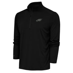 Antigua Tonal Logo Tribute Quarter-Zip Pullover Top - Philadelphia Eagles Pullover