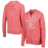 Red St. Louis Cardinals Touch Women's Training Camp Tri-Blend Lightweight Full-Zip Hoodie