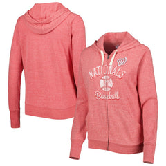 Red Washington Nationals Touch Women's Training Camp Tri-Blend Lightweight Full-Zip Hoodie
