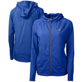 Cutter & Buck Women's Throwback Logo Adapt Eco Knit Hybrid Recycled Full-Zip Hoodie - Seattle Seahawks Hoodies