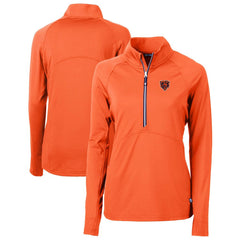 Cutter & Buck Women's Throwback Logo Adapt Eco Knit Stretch Recycled Half-Zip Pullover Top - Chicago Bears Pullover