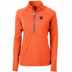 Cutter & Buck Women's Throwback Logo Adapt Eco Knit Stretch Recycled Half-Zip Pullover Top - Chicago Bears Pullover
