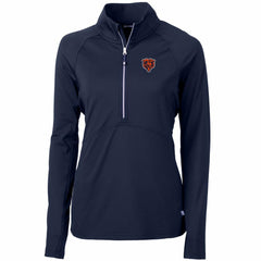 Cutter & Buck Women's Throwback Logo Adapt Eco Knit Stretch Recycled Half-Zip Pullover Top - Chicago Bears Pullover