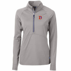 Cutter & Buck Women's Throwback Logo Adapt Eco Knit Stretch Recycled Half-Zip Pullover Top - Denver Broncos Pullover