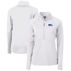 Cutter & Buck Women's Throwback Logo Adapt Eco Knit Stretch Recycled Half-Zip Pullover Top - Seattle Seahawks Pullover