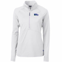 Cutter & Buck Women's Throwback Logo Adapt Eco Knit Stretch Recycled Half-Zip Pullover Top - Seattle Seahawks Pullover