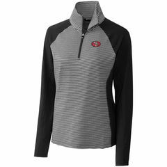 Cutter & Buck Women's Throwback Logo Forge Tonal Stripe Stretch Half-Zip Pullover Top - San Francisco 49ers Pullover
