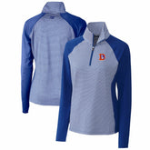 Cutter & Buck Women's Throwback Logo Forge Tonal Stripe Stretch Half-Zip Pullover Top - Denver Broncos Pullover