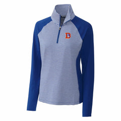 Cutter & Buck Women's Throwback Logo Forge Tonal Stripe Stretch Half-Zip Pullover Top - Denver Broncos Pullover