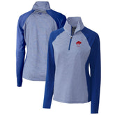 Cutter & Buck Women's Throwback Logo Forge Tonal Stripe Stretch Half-Zip Pullover Top - Buffalo Bills Pullover