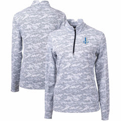 Cutter & Buck Women's Throwback Logo Traverse Camo Quarter-Zip Pullover Top - Detroit Lions Pullover