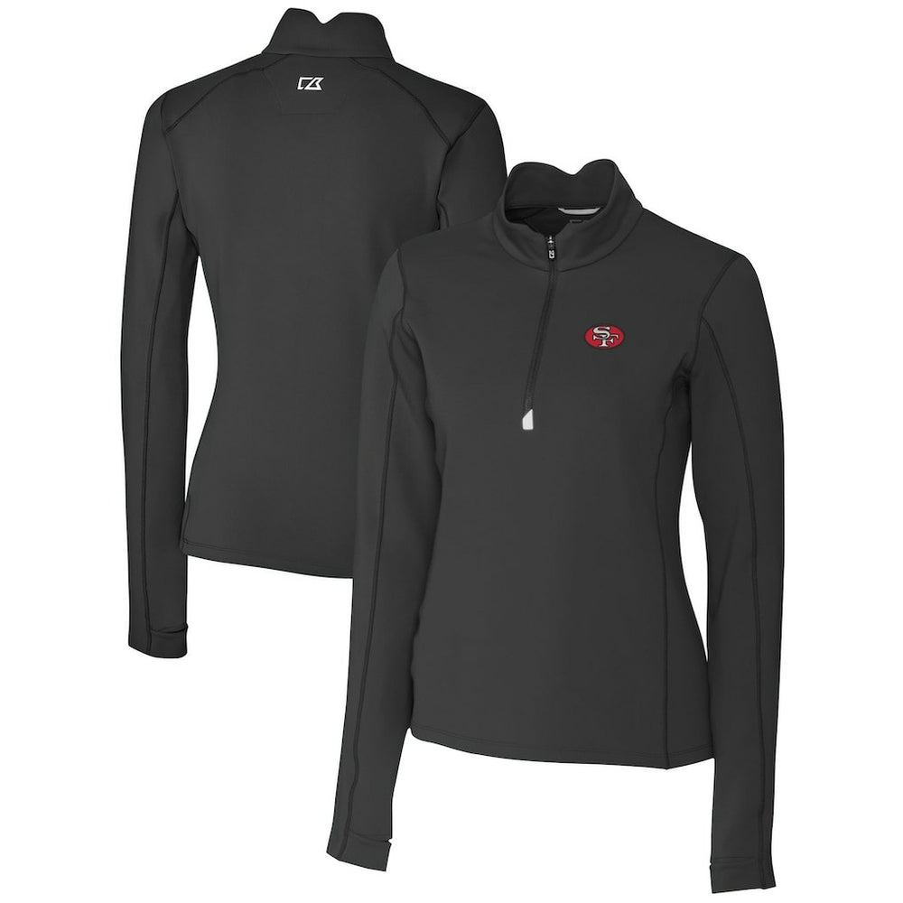 Cutter & Buck Women's Throwback Logo Traverse Stretch Quarter-Zip Pullover Top - San Francisco 49ers Pullover