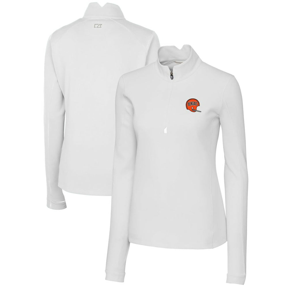 Cutter & Buck Women's Throwback Logo Traverse Stretch Quarter-Zip Pullover Top - Cincinnati Bengals Pullover