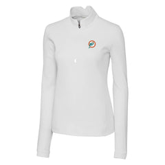 Cutter & Buck Women's Throwback Logo Traverse Stretch Quarter-Zip Pullover Top - Miami Dolphins Pullover