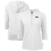 Cutter & Buck Women's Throwback Logo Virtue Eco Pique 3/4 Sleeve Half-Zip Pullover Hoodie - Seattle Seahawks Hoodies