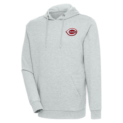 Heather Gray Cincinnati Reds Antigua Action Pullover Hoodie