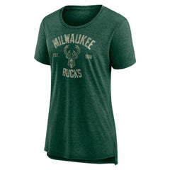 Milwaukee Bucks Women's Heritage Tri-Blend T-Shirt