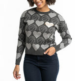 Phoenix Suns Lusso Women's Basketball Love Swarovski Crystal Intarsia Pullover Sweater
