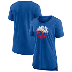 Philadelphia 76ers Women's Gradient Logo Tri-Blend T-Shirt
