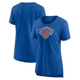New York Knicks Women's Distressed Logo Tri-Blend T-Shirt