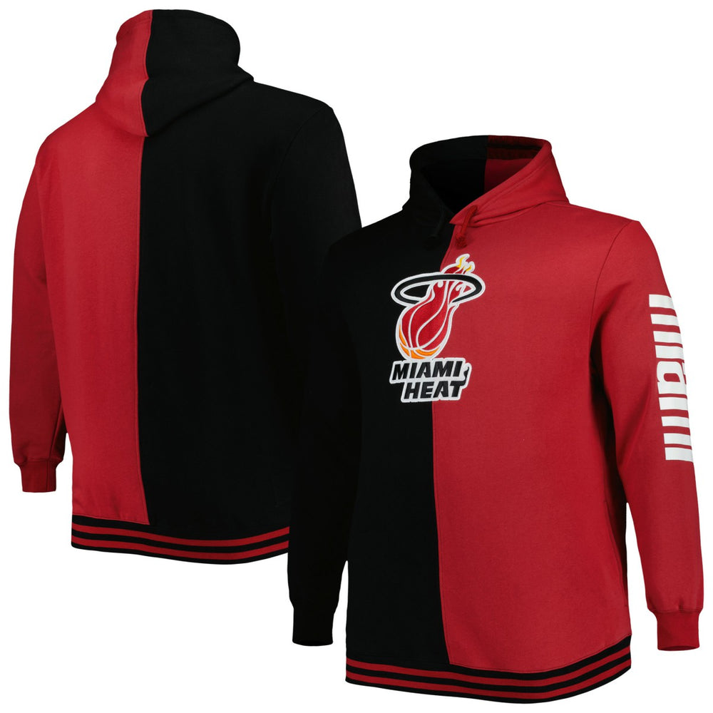 Mitchell & Ness Miami Heat Hardwood Classics Big & Tall Hardwood Classics Split Pullover Hoodie