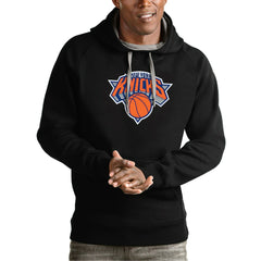 New York Knicks Antigua Team Logo Victory Pullover Hoodie