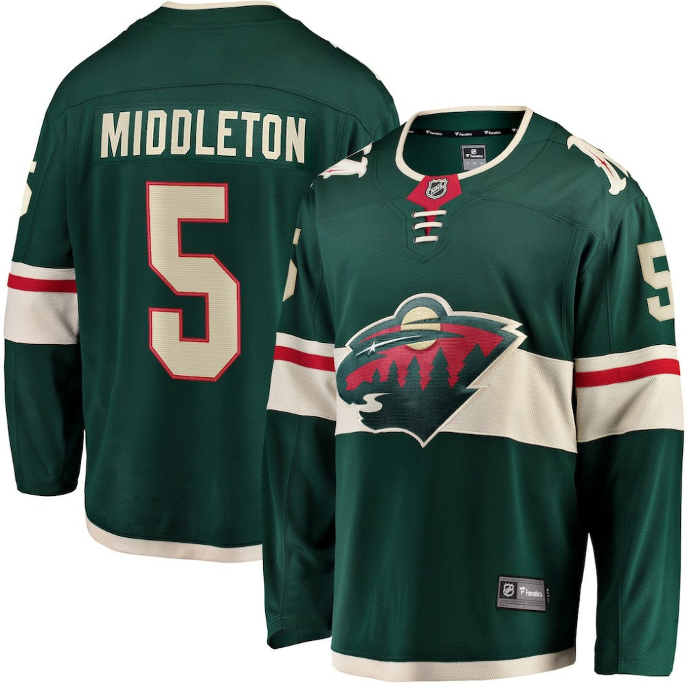 NHL Jake Middleton Minnesota Wild Fanatics Home Breakaway Player Jersey