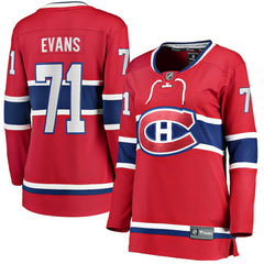 NHL Jake Evans Montreal Canadiens Fanatics Women's Home Breakaway Player Jersey