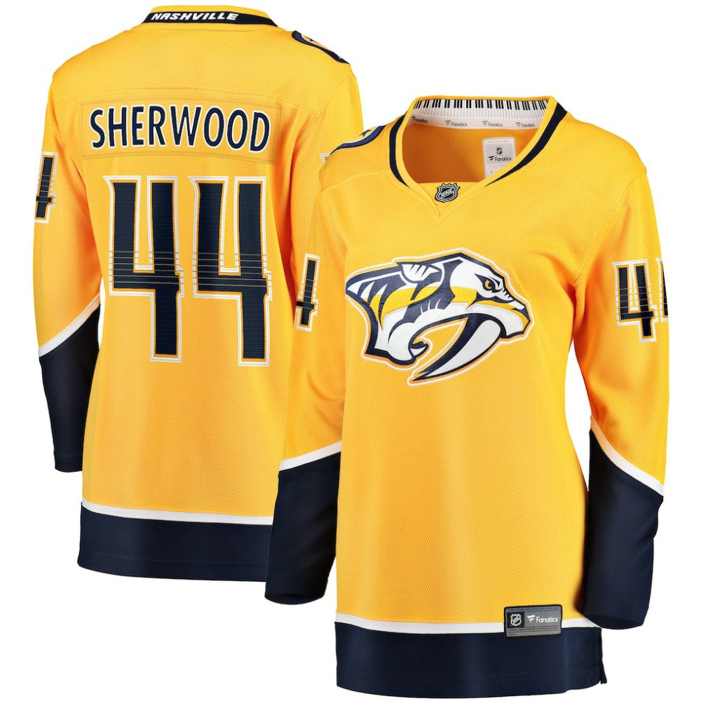 NHL Kiefer Sherwood Nashville Predators Fanatics Women's Home Breakaway Player Jersey
