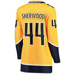 NHL Kiefer Sherwood Nashville Predators Fanatics Women's Home Breakaway Player Jersey