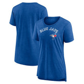 Heather Royal Toronto Blue Jays Women's Official Wordmark Tri-Blend T-Shirt
