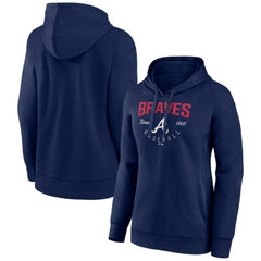 Navy Atlanta Braves Women's Team Live For It Pullover Hoodie