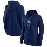 Navy Seattle Mariners Women's Distressed Team Pullover Hoodie