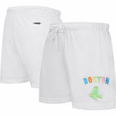 White Boston Red Sox Pro Standard Women's Washed Neon Shorts