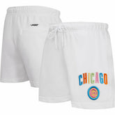 White Chicago Cubs Pro Standard Women's Washed Neon Shorts