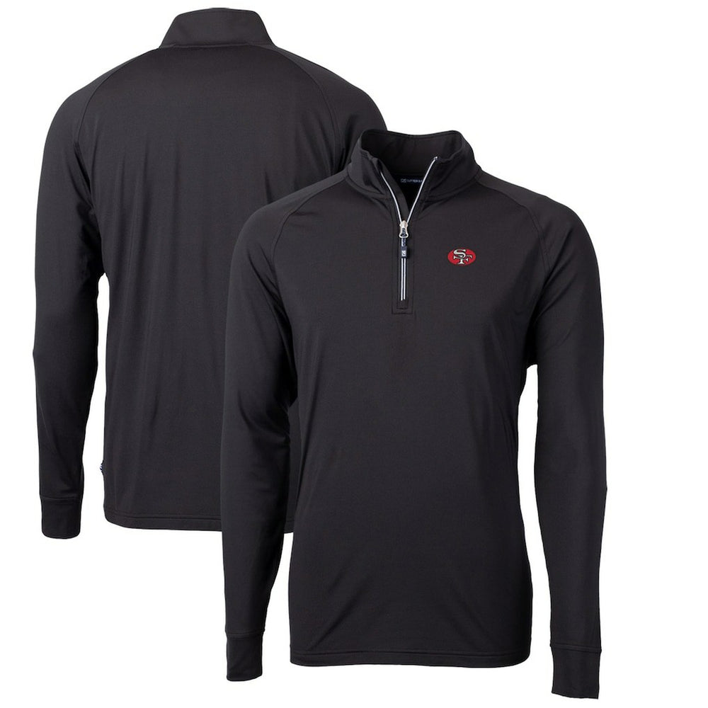 Cutter & Buck Adapt Eco Knit Stretch Recycled Big & Tall Quarter-Zip Throwback Pullover Top - San Francisco 49ers Pullover