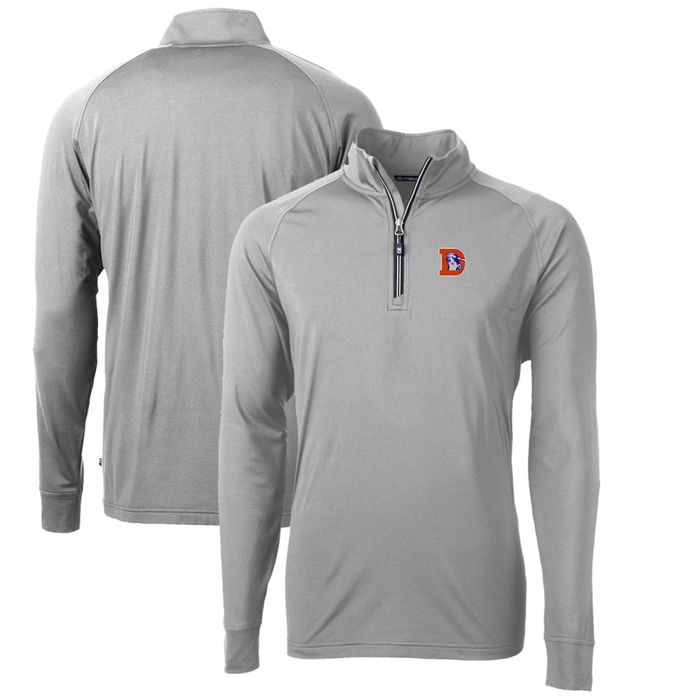 Cutter & Buck Adapt Eco Knit Stretch Recycled Big & Tall Quarter-Zip Throwback Pullover Top - Denver Broncos Pullover