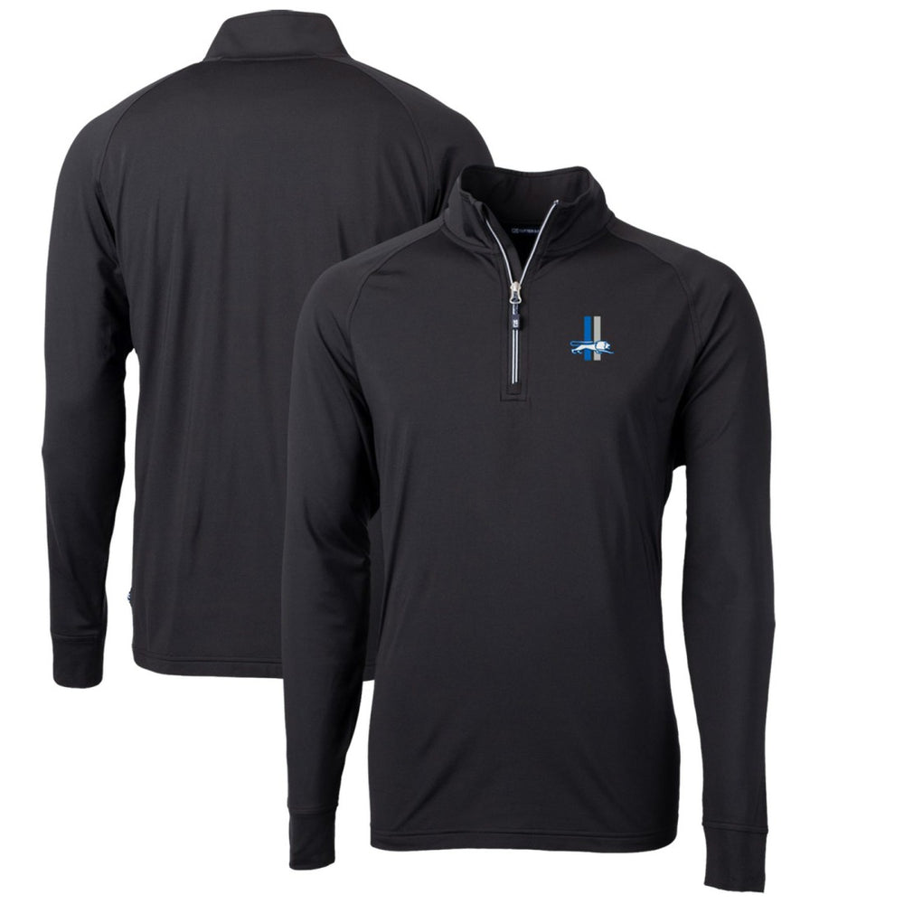 Cutter & Buck Adapt Eco Knit Stretch Recycled Big & Tall Quarter-Zip Throwback Pullover Top - Detroit Lions Pullover