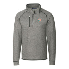 Cutter & Buck Mainsail Sweater-Knit Big & Tall Half-Zip Pullover Jacket - Miami Dolphins Pullover