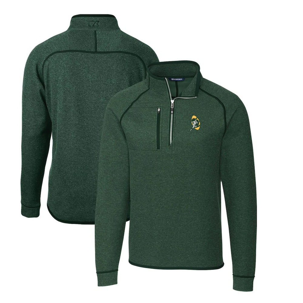 Cutter & Buck Mainsail Sweater-Knit Big & Tall Half-Zip Pullover Jacket - Green Bay Packers Pullover