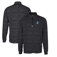 Cutter & Buck Throwback Logo Big & Tall Traverse Camo Print Stretch Quarter-Zip Pullover Top - Detroit Lions Pullover