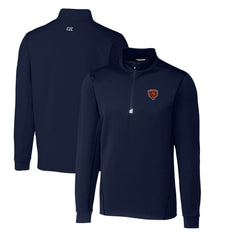 Cutter & Buck Throwback Logo Traverse Stretch Quarter-Zip Big & Tall Pullover Top - Chicago Bears Pullover