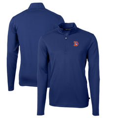 Cutter & Buck Throwback Logo Virtue Eco Pique Recycled Quarter-Zip Big & Tall Pullover Top - Denver Broncos Pullover