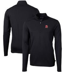 Cutter & Buck Throwback Logo Virtue Eco Pique Recycled Quarter-Zip Big & Tall Pullover Top - Tampa Bay Buccaneers Pullover