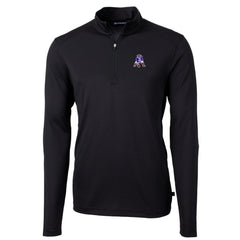 Cutter & Buck Throwback Logo Virtue Eco Pique Recycled Quarter-Zip Big & Tall Pullover Top - New England Patriots Pullover