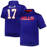 Josh Allen Big & Tall Short Sleeve Pullover Hoodie - Buffalo Bills Hoodies